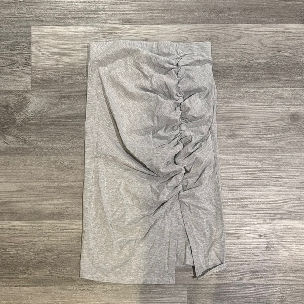 Elegant Gray Ruched Skirt